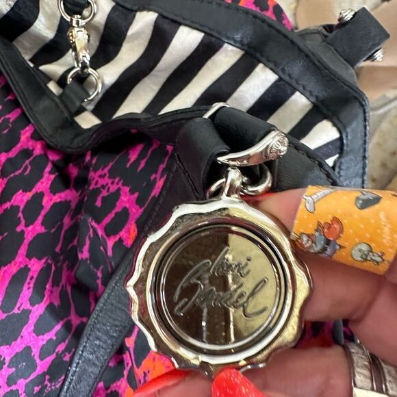 Henri Bendel NY Pink Leopard Print Softshell Satin Satchel Tote Shoulder Bag - Picture 17 of 17